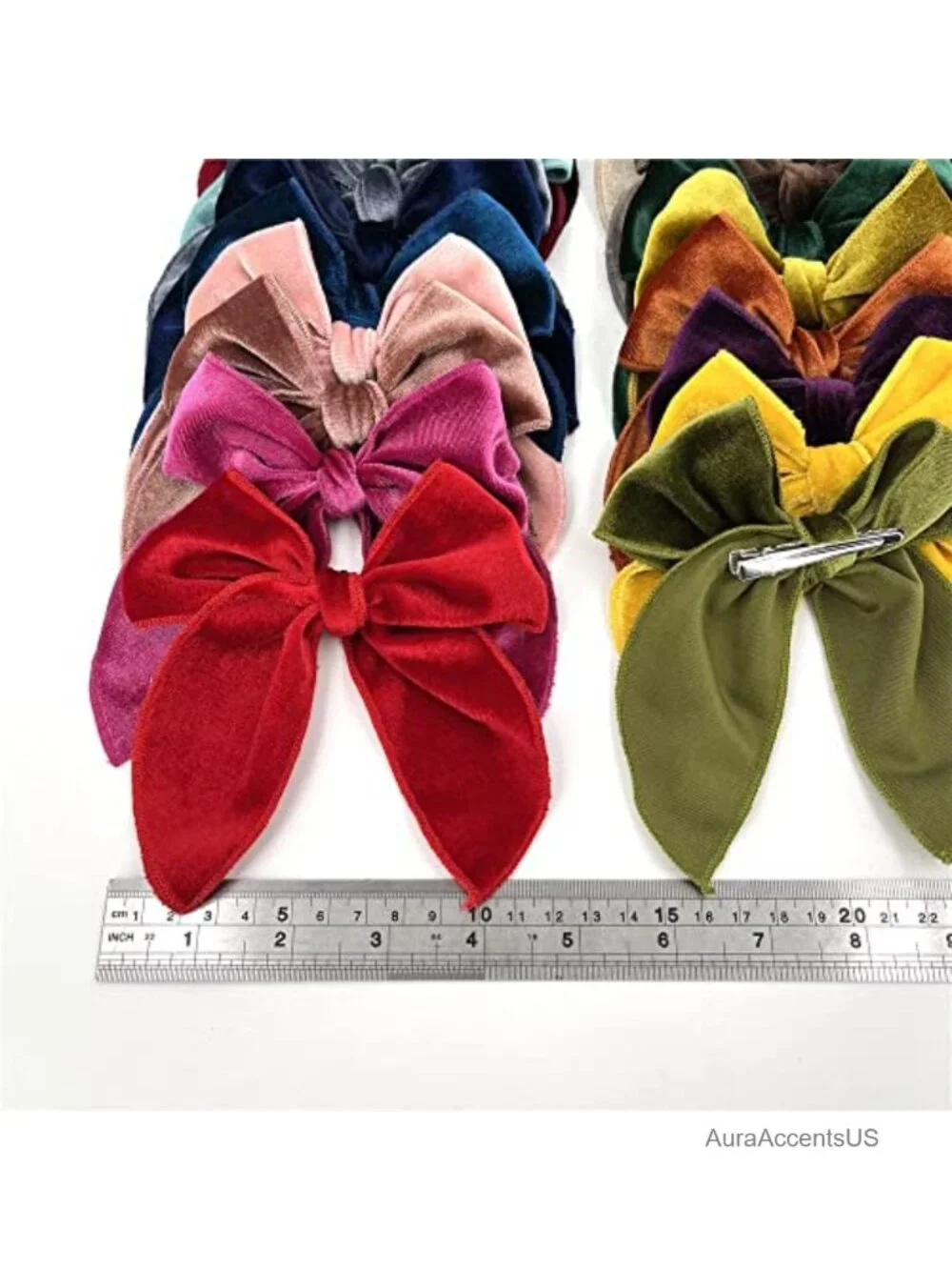 Velvet Bow Hair Clips Large Alligator Barrettes for Toddler Teen Girls